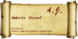 Ambróz József névjegykártya