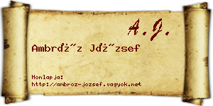Ambróz József névjegykártya
