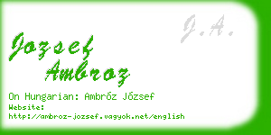 jozsef ambroz business card